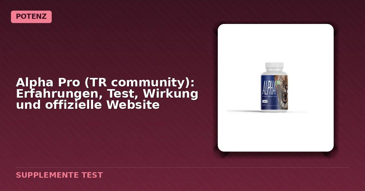 Verpackung von Alpha Pro TR Community Tabletten