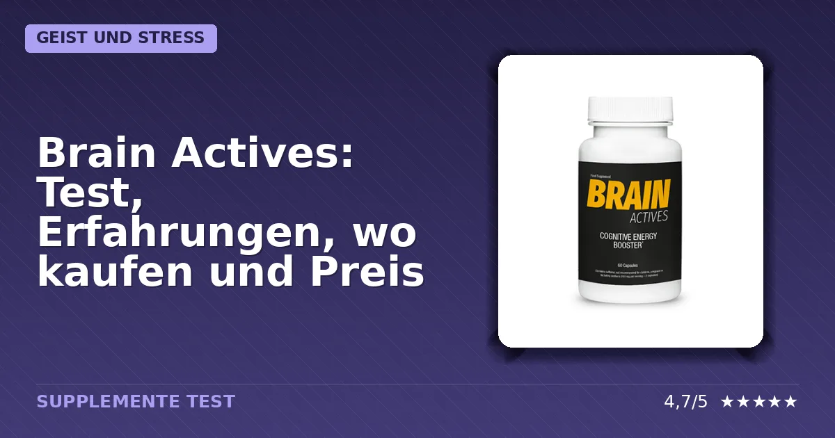 Packung von Brain Actives Nahrungsergänzungsmittel