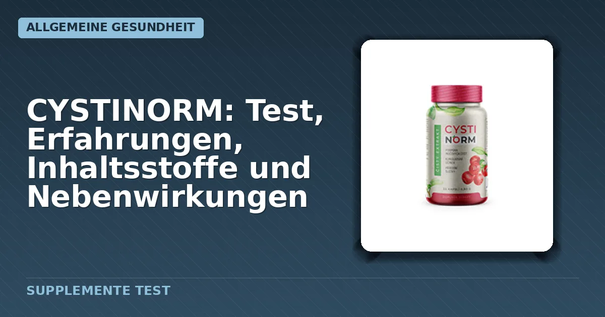 Packung des Nahrungsergänzungsmittels CYSTINORM in Kapselform