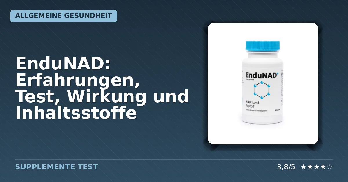 Packshot des Nahrungsergänzungsmittels EnduNAD in Originalverpackung