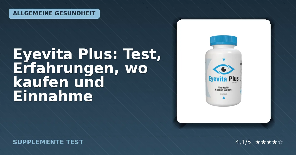 Packshot des Nahrungsergänzungsmittels Eyevita Plus in einer weißen Dose
