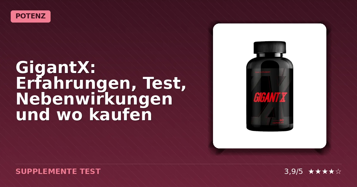 Packshot von GigantX Nahrungsergänzungsmittel Verpackung