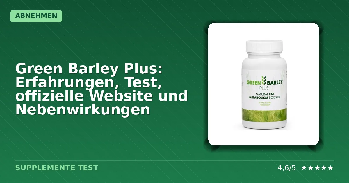 Packshot von Green Barley Plus Nahrungsergänzungsmittel