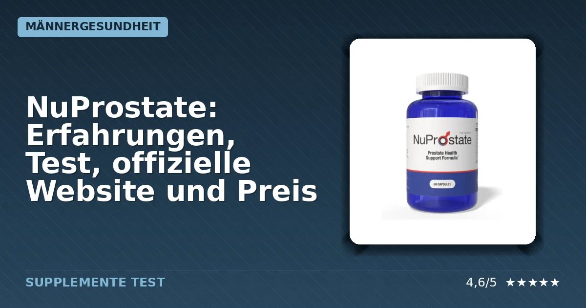 Verpackung des Nahrungsergänzungsmittels NuProstate für Männergesundheit