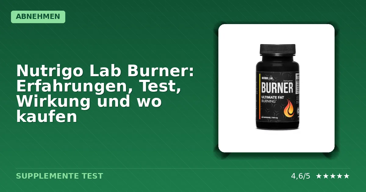 Packshot von Nutrigo Lab Burner Nahrungsergänzungsmitteln zum Abnehmen
