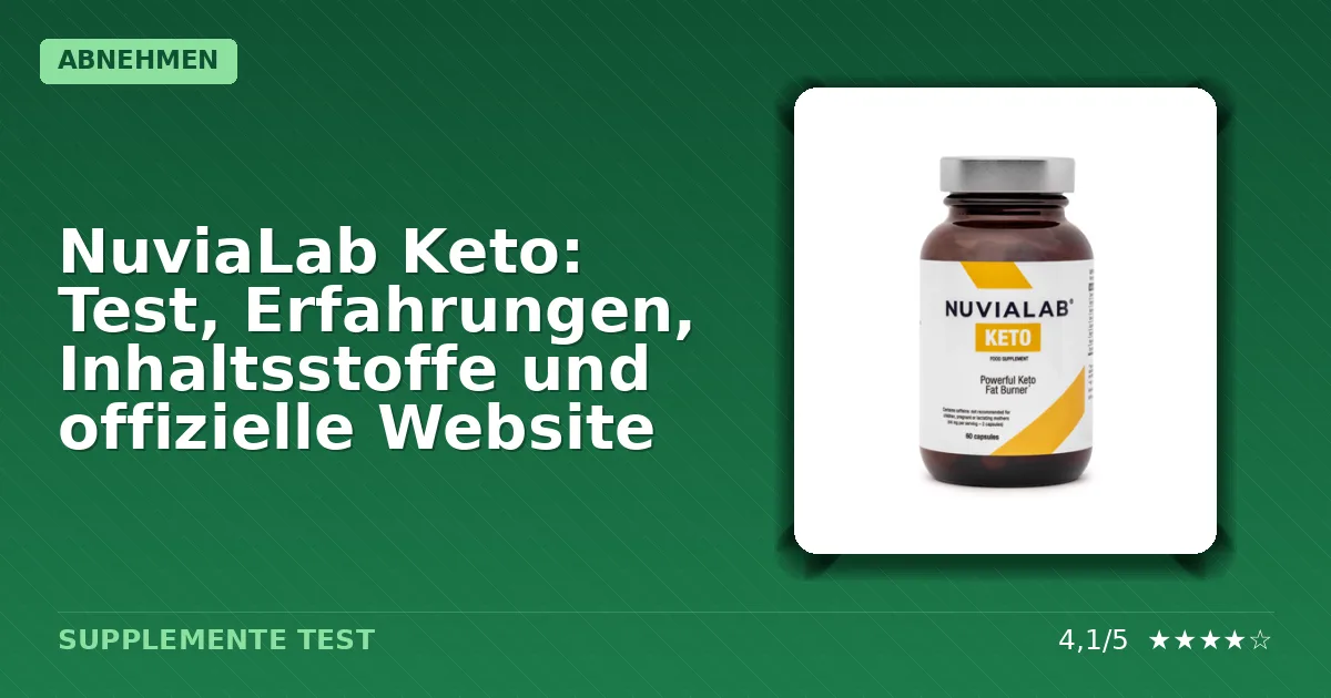 Packung von NuviaLab Keto Nahrungsergänzungsmittel für ketogene Diät