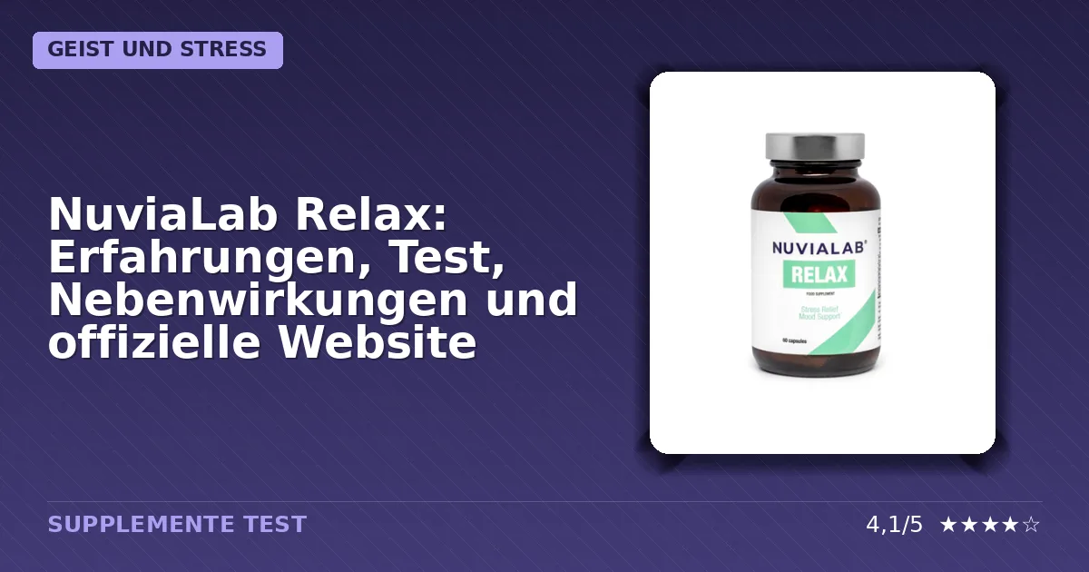 NuviaLab Relax Verpackung mit Beschreibung zur Entspannung