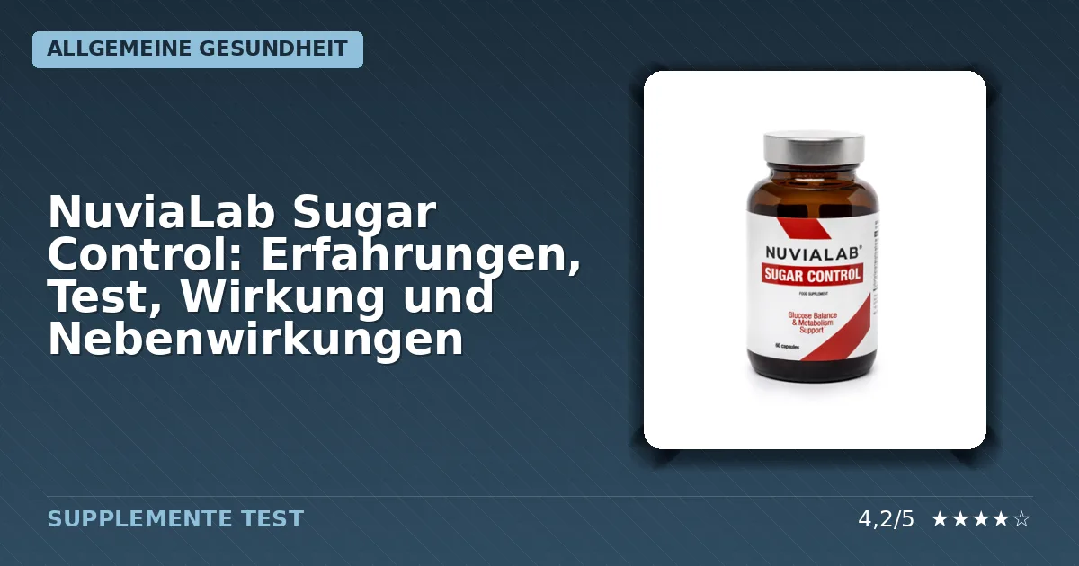 Verpackung von NuviaLab Sugar Control Nahrungsergänzungsmittel