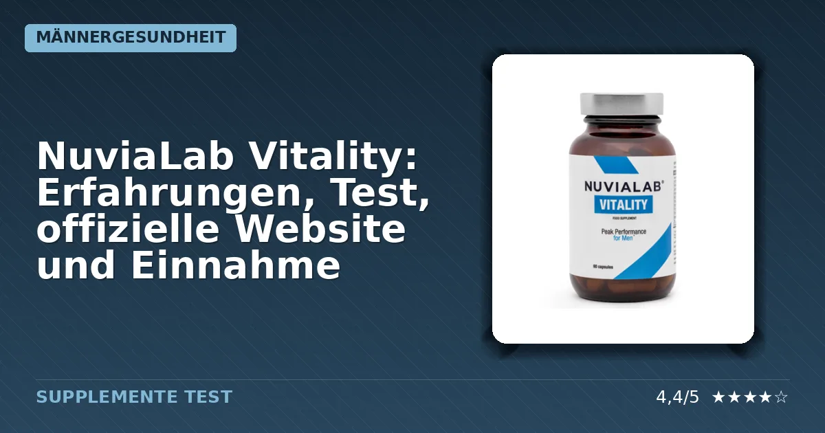 Packshot von NuviaLab Vitality Nahrungsergänzungsmittel für Männer