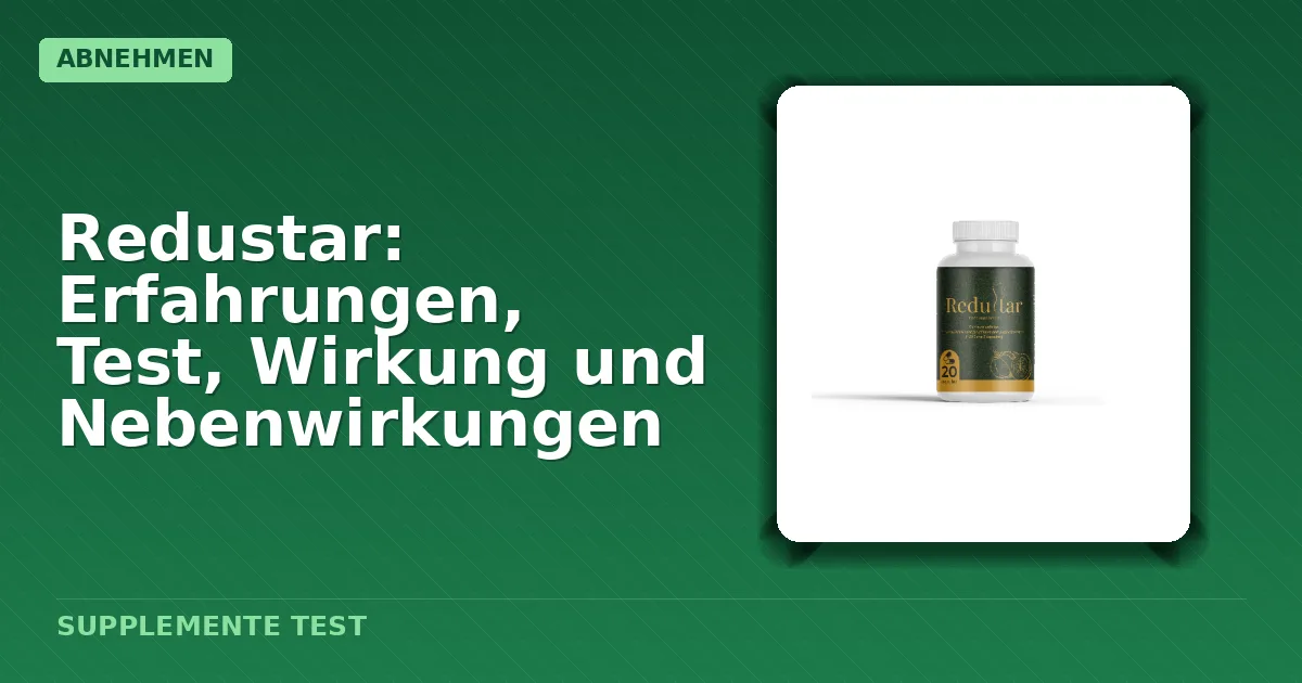 Packung mit roten Kapseln des Nahrungsergänzungsmittels Redustar